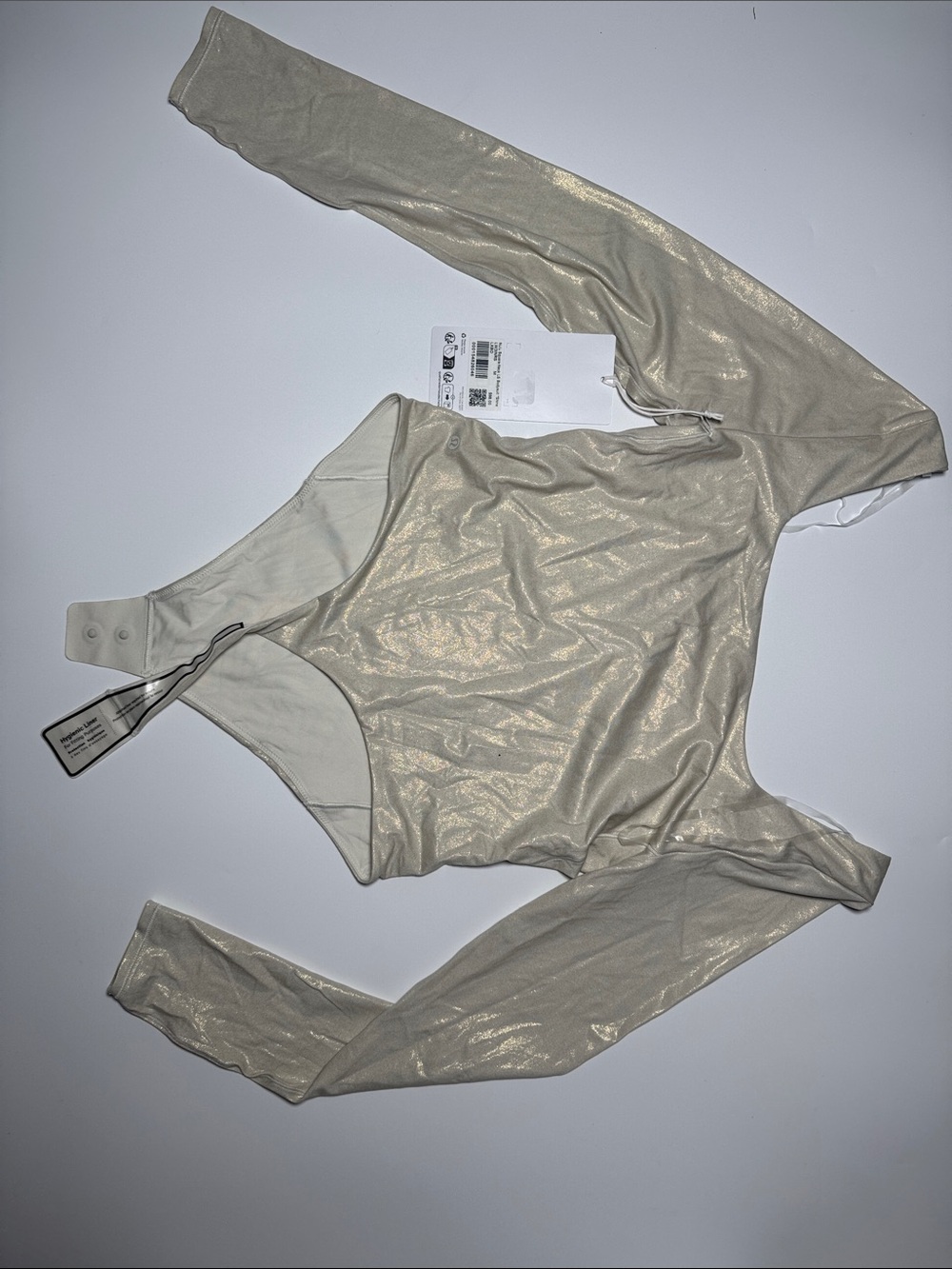 lululemon athletica Metallic Cream Long-Sleeve Bodysuit